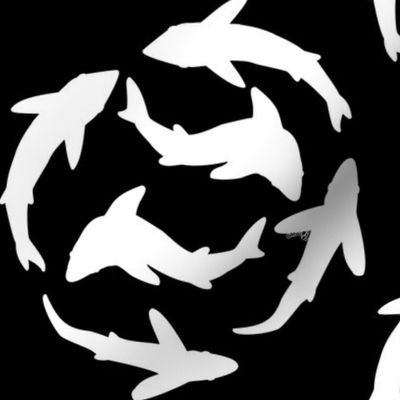 Minimal Abstract sharks white and black