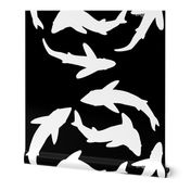 Minimal Abstract sharks white and black