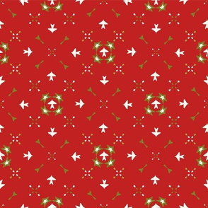 Red Festive Star Snow Flake Lattice Winter