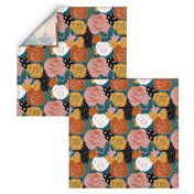 Limited Color Palette Abstract Rose Floral