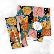 Limited Color Palette Abstract Rose Floral