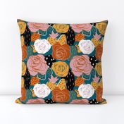 Limited Color Palette Abstract Rose Floral