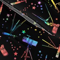 Telescopes - rainbow - black background