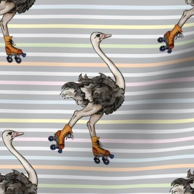 Ostrich on Skates by ArtfulFreddy