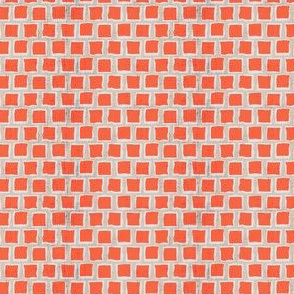 Autumn Small Mosaic Squares Orange Red Tan Distress Grunge Texture _ Miss Chiff Designs geometric 