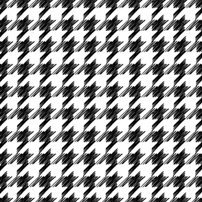 Houndstooth Scribble Black and White