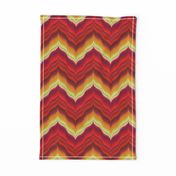 Bargello Curved Chevrons in Red and Gold