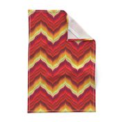 Bargello Curved Chevrons in Red and Gold