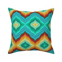 Bargello Diamonds in Teal Mint and Golds