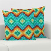 Bargello Diamonds in Teal Mint and Golds