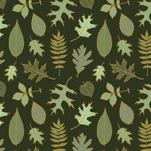 Green & Gold Leaves