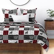 little man - red and black (buck) quilt woodland w/mountains C18BS