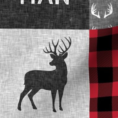 little man - red and black (buck) quilt woodland w/mountains C18BS