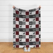 little man - red and black (buck) quilt woodland w/mountains C18BS