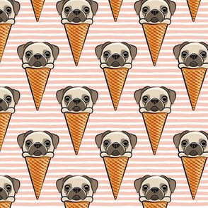 Pug Cones - peach stripes - LAD20