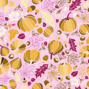 Fall Fruits on Pink