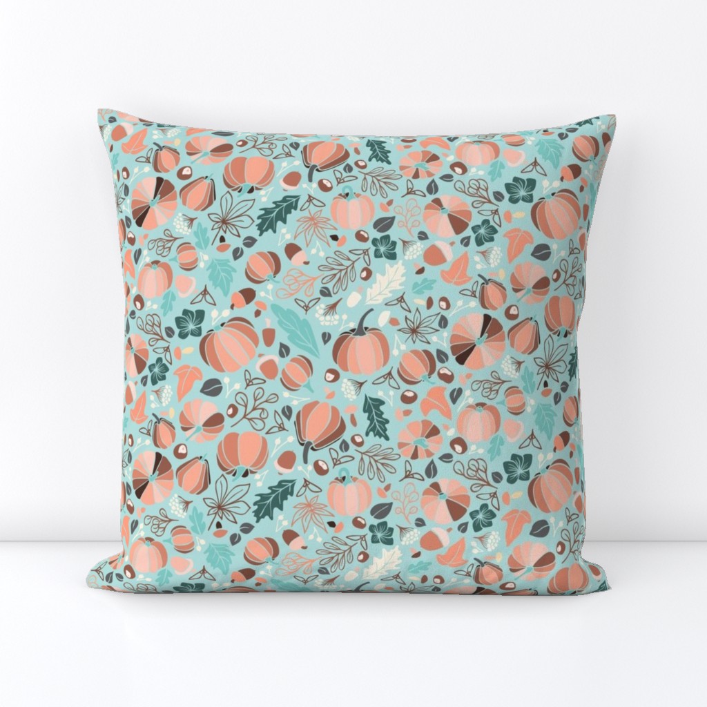 Fall Fruits on Teal - Smaller