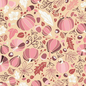 Fall Fruits on Beige