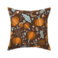 Fall Fruits on Chocolate Brown