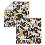 Botanical Wood Cut-Black & Yellow Jumbo