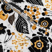 Botanical Wood Cut-Black & Yellow Jumbo