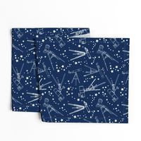 Telescopes - white - navy background