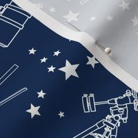 Telescopes - white - navy background