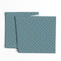 Forest Woodland Moose & Trees on Dark Blue Navy Tiny Small 