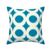 peacock cream circle ikat