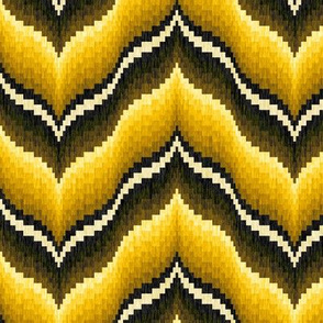 Bargello Curved Chevrons in Golden Tones