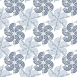 Trois Arcs Floral II in China Blue