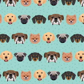 Lots of Dogs - Green Background