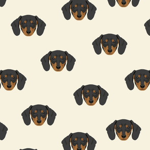 Dachshund Dog Seamless Pattern - White Background