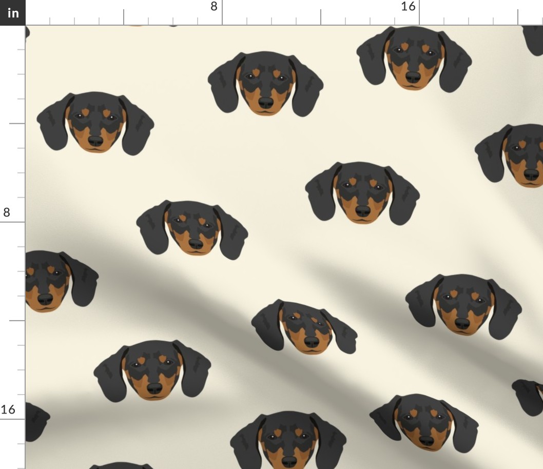 Dachshund Dog Seamless Pattern - White Background