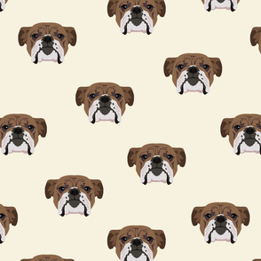 Bulldog Seamless Pattern - White Background