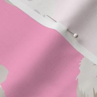 Maltese Dog Pattern - Pink Background