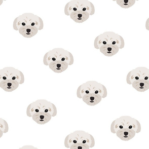 Maltese Dog Pattern - White Background