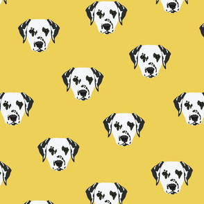Dalmatian Dog Pattern - Yellow Background