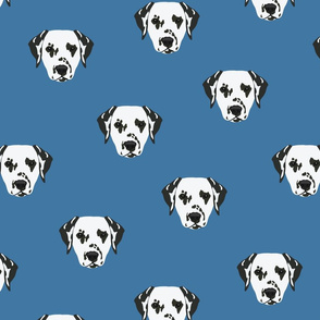 Dalmatian Dog Pattern - Blue Background