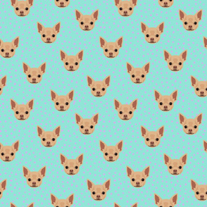 Chihuahua Dog Pattern - Green Background