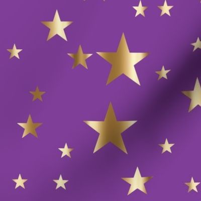 gold stars on purple