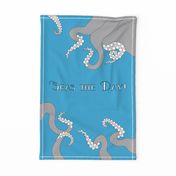 SEAS THE DAY tea towel / wall hanging