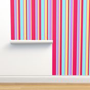 beach color stripes with hot pink purple teal & yellow