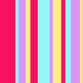 beach color stripes with hot pink purple teal & yellow