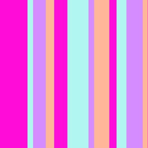 beach color stripes V2 with pink teal purple & soft orange