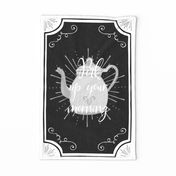 Perk up your morning ~ Tea Towel ~ Black and White 