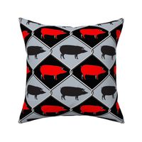 Pig Checkers Red Black