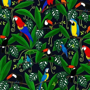 Jungle Birds - navy