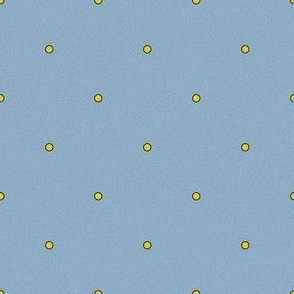 Polka Dots - Yellow Dots on Blue