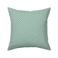 Blue Green and White Small Polka Dots